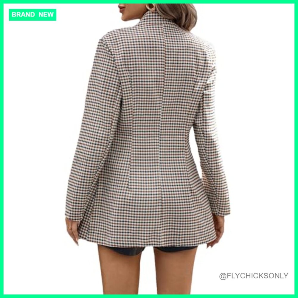 Polyester Blend Long Blazer Jacket Notch Lapel Op… - image 4